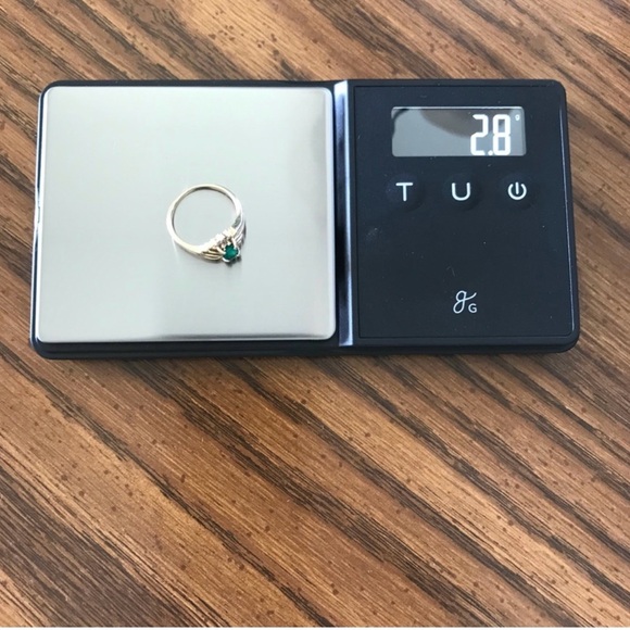 Princess Emerald 14k ring w/earrings size 6 - Picture 5 of 6